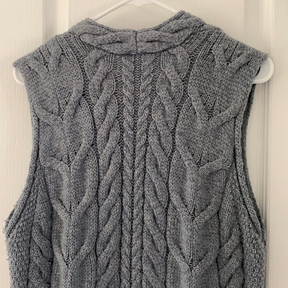Carraigdonn Made in Ireland Rare Merino Wool Sweater‎ open cardigan vest gray M - Picture 7 of 12
